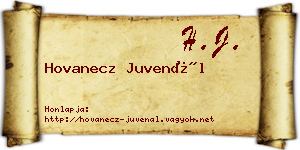 Hovanecz Juvenál névjegykártya